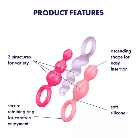 Satisfyer Booty Call - anaalplugset - kleurrijk (3-delig)