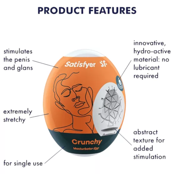 Satisfyer - Egg masturbator - Crunchy textuur - 1 stuk