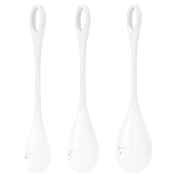 Satisfyer Yoni Power 1 - witte kegelbal set (3-delig)