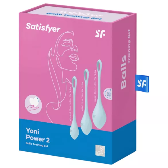 Satisfyer Yoni Power 2 - geishaballen set - 3-delig - blauw