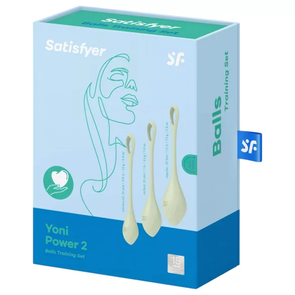 Satisfyer - Yoni Power 2 - geishaballen set - groen - 3-delig