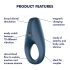 Satisfyer Rocket Ring - waterdichte vibrerende penisring (blauw)