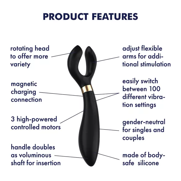 Satisfyer Endless Fun - oplaadbare, waterdichte partner-vibrator (zwart)