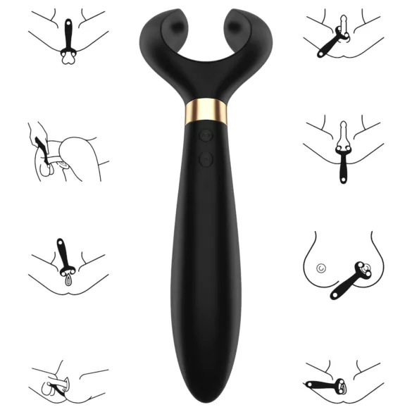 Satisfyer Endless Fun - oplaadbare waterdichte partner vibrator - zwart