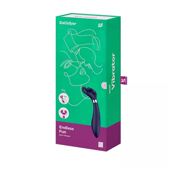Satisfyer Endless Fun - oplaadbare waterdichte paren vibrator - blauw