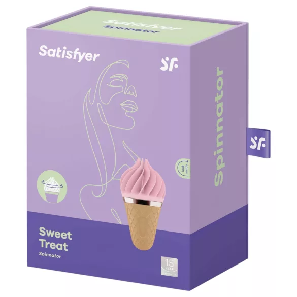 Satisfyer Sweet Treat - clitorisstimulator met rotatie - oplaadbaar - roze/bruin