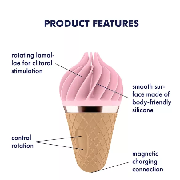 Satisfyer Sweet Treat - clitorisstimulator met rotatie - oplaadbaar - roze/bruin