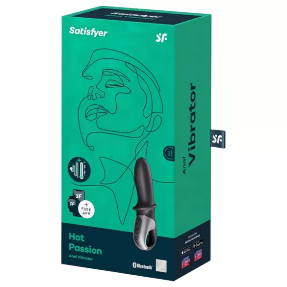 Satisfyer Hot Passion - verwarmde anaal vibrator - zwart