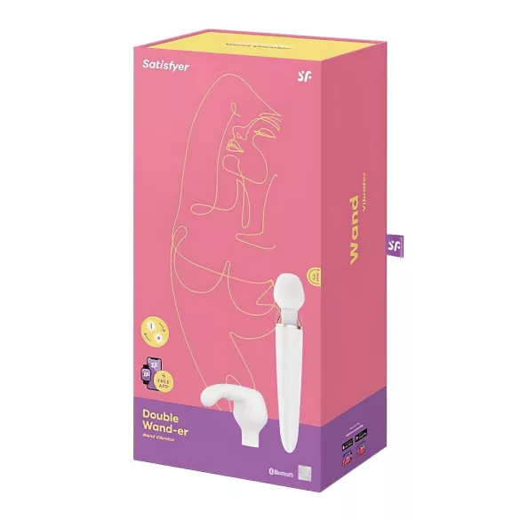 Satisfyer Double Wand-er - app-gestuurde massagevibrator (wit)