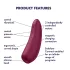 Satisfyer Curvy 1+ - luchtdruk clitorisstimulator - app bestuurbaar - rood