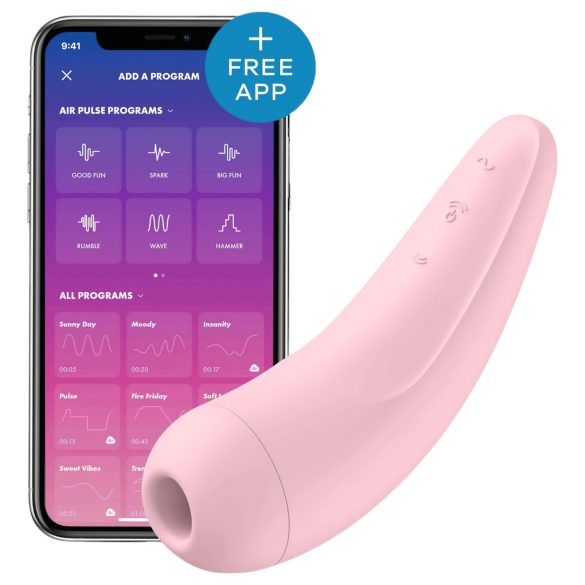 Satisfyer Curvy 2+ - slimme luchtpulserende clitorisstimulator (roze)