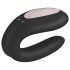 Satisfyer Double Joy - slimme waterdichte partner vibrator (zwart)