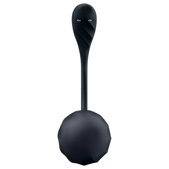 Satisfyer Ribbed Petal - draagbaar vibrerend eitje met afstandsbediening (zwart)