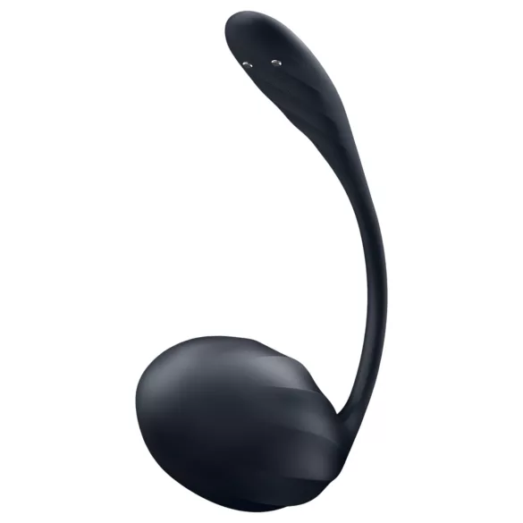 Satisfyer Ribbed Petal - draagbaar vibrerend eitje met afstandsbediening (zwart)