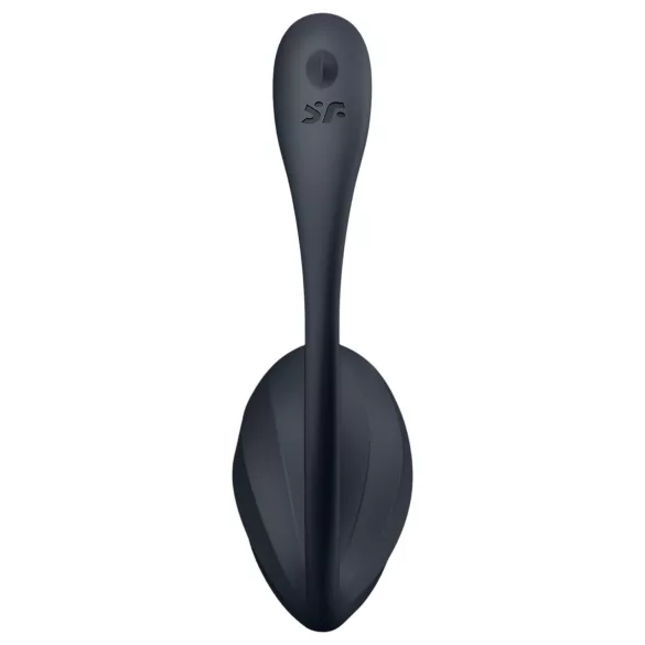 Satisfyer Ribbed Petal - draagbaar vibrerend eitje met afstandsbediening (zwart)