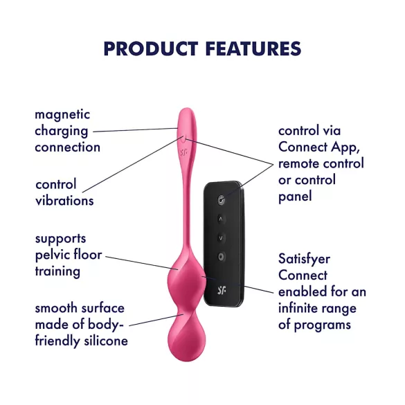 Satisfyer Love Birds 2 - slimme vibrerende kegelbal - roze