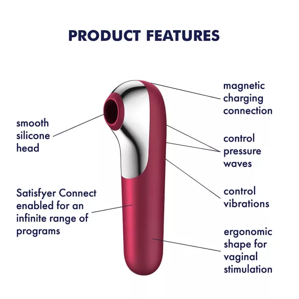 Satisfyer Dual Love - clitoris en vaginale vibrator - rood - oplaadbaar