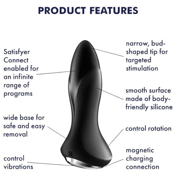 Satisfyer Rotator Plug 1 - anale vibrator met kralen - siliconen - zwart