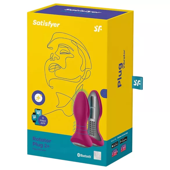 Satisfyer Rotator Plug 2 - oplaadbare anale vibrator met kralen - rood