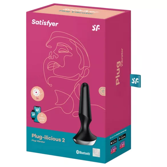 Satisfyer Plug-ilicious 2 - App-gestuurde anale vibrator (zwart)