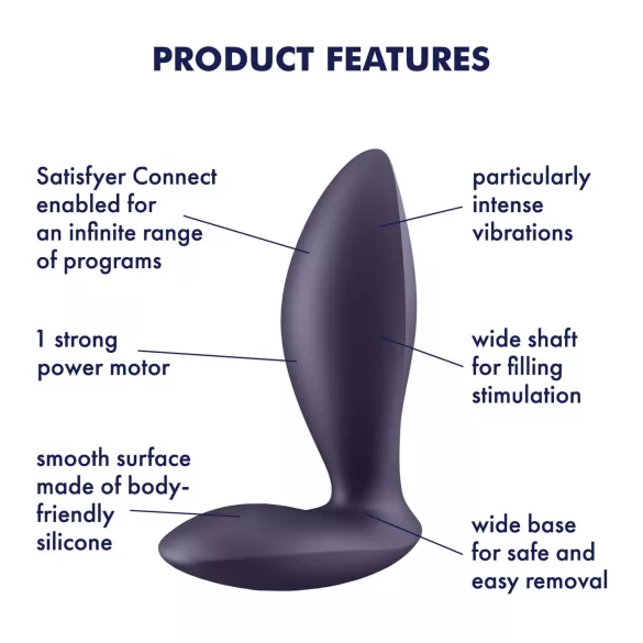 Satisfyer Power Plug - App-gestuurde anale vibrator (paars)