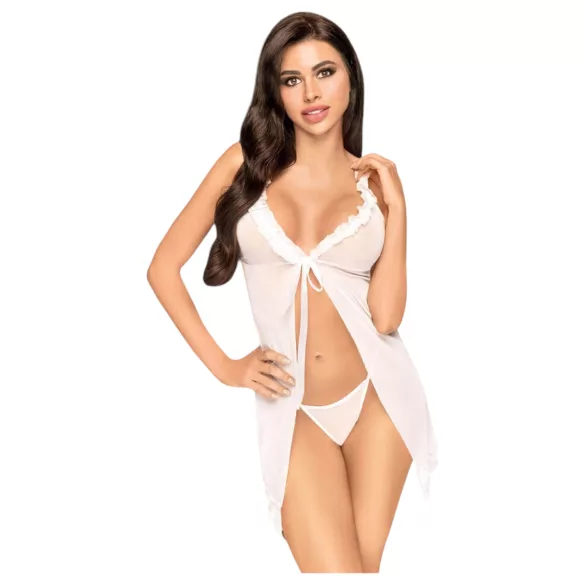 Penthouse - babydoll met string - transparant wit lingerie set - L/XL