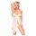 Penthouse Sweet Beast - rozen babydoll set (wit)