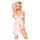 Penthouse Sweet Beast - babydoll set - bloemenmotief - wit - L/XL