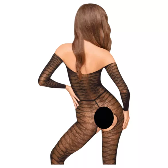 Penthouse Dreamy Diva - catsuit dames - zigzag patroon - zwart