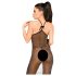 /Penthouse Love on Fire - lange, glanzende, doorzichtige jurk met string (zwart)