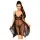 Penthouse Naughty Doll - lingerie set - kanten jurk en string - zwart - M/L