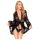 Penthouse Hypnotic Power - kanten korte kimono en string (zwart)