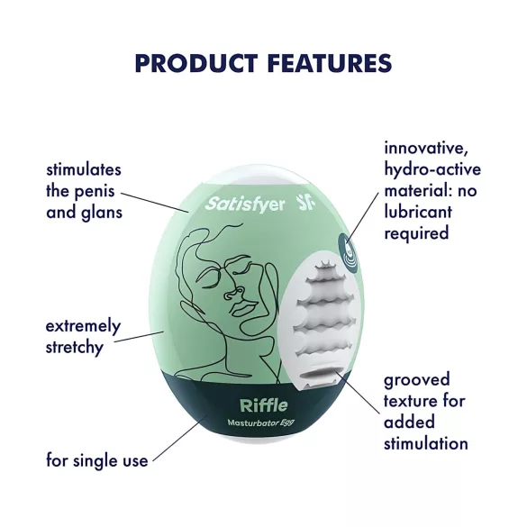Satisfyer Egg Riffle - masturbator ei - mannenspeeltje - 1 stuk