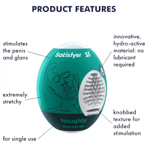 Satisfyer Egg Naughty - masturbeerei - man - siliconen - 1 stuk