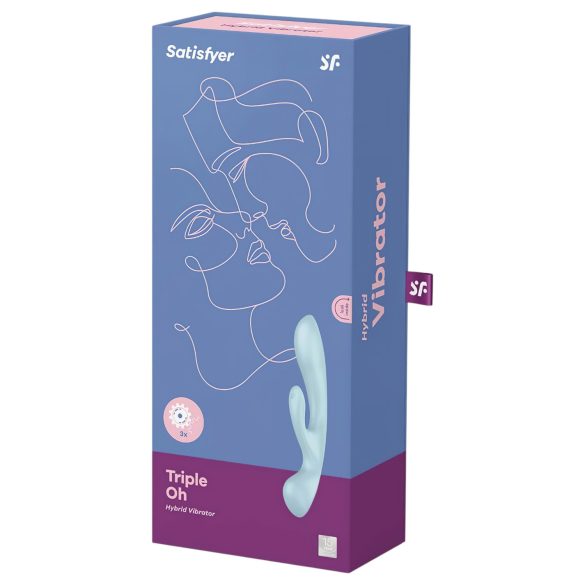 Satisfyer Triple Oh - vibrator met clitorisstimulator - oplaadbaar - blauw