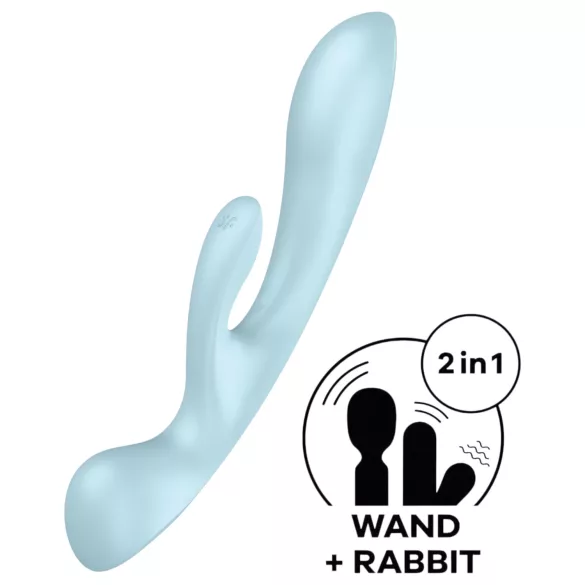 Satisfyer Triple Oh - oplaadbare vibrator met clitorisstimulator (blauw)