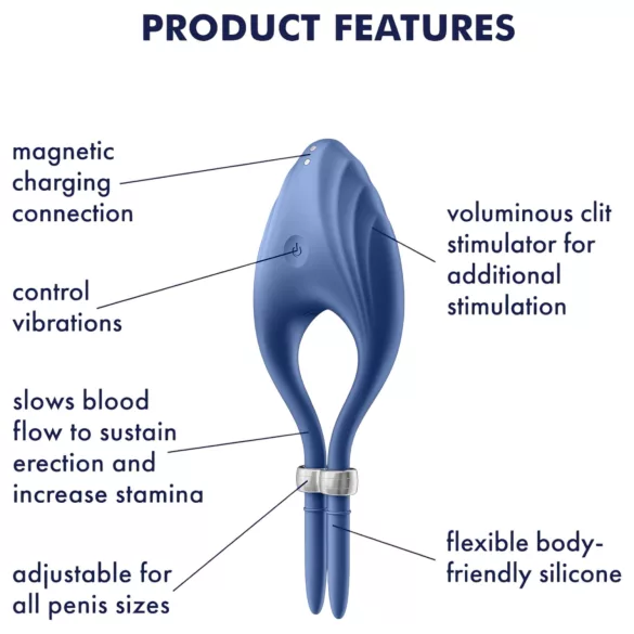 Satisfyer Duelist - oplaadbare vibrerende penisring (blauw)