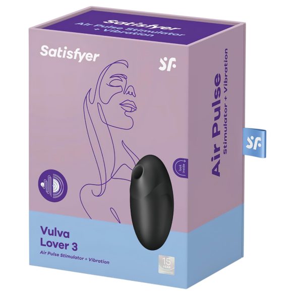Satisfyer Vulva Lover 3 - luchtdruk clitorisstimulator - zwart