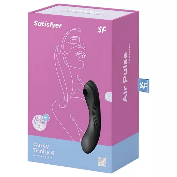 Satisfyer Curvy Trinity 4 - luchtdruk vibrator en stimulator - zwart