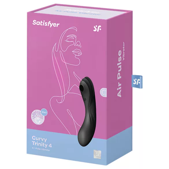 Satisfyer Curvy Trinity 4 - luchtdruk 2-in-1 vibrator (zwart)