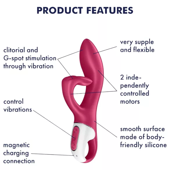 Satisfyer Embrace Me - oplaadbare, met clitorisstimulator uitgeruste vibrator (rood)