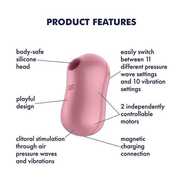 Satisfyer - luchtdruk clitoris vibrator - katoen snoep - koraal