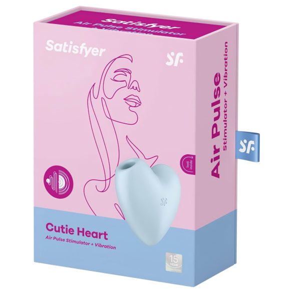 Satisfyer Cutie Heart - luchtdruk clitorisstimulator - oplaadbaar - blauw