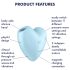 Satisfyer Cutie Heart - luchtdruk clitorisstimulator - oplaadbaar - blauw
