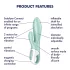 Satisfyer Air Pump Bunny 5 - App-gestuurde opblaasbare vibrator (muntgroen)