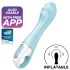 Satisfyer - luchtdruk vibrator - opblaasbaar, slim, blauw