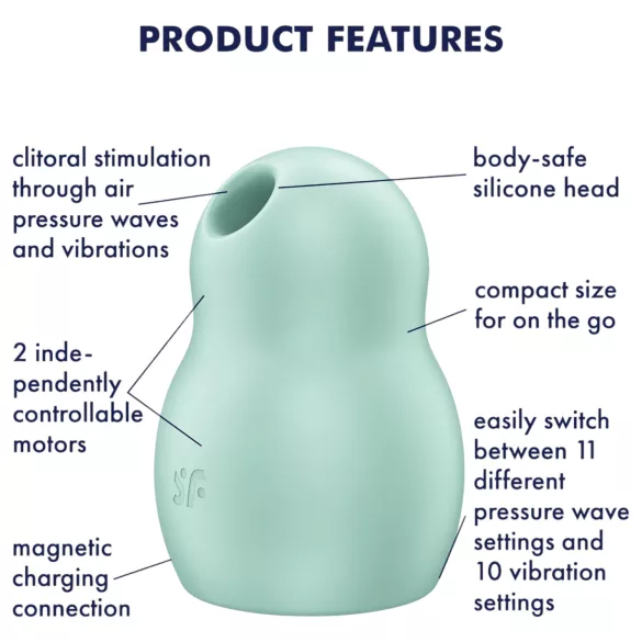 Satisfyer Pro To Go 1 - oplaadbare luchtdruk‑clitorisstimulator (mint)