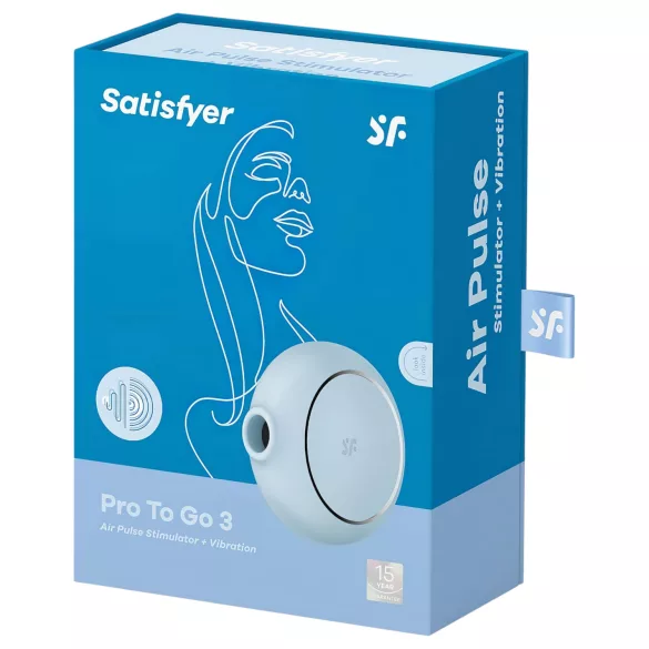 Satisfyer Pro To Go 3 - oplaadbare luchtdruk‑clitorisstimulator (blauw)