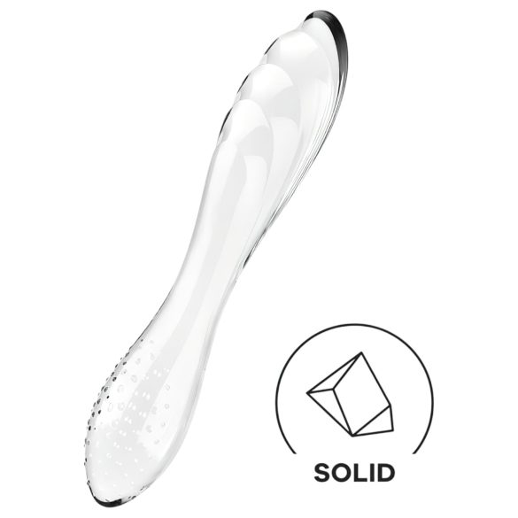 Satisfyer Dazzling Crystal 1 - dubbelzijdige glazen dildo - transparant