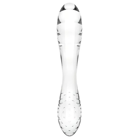 Satisfyer Dazzling Crystal 1 - dubbelzijdige glazen dildo - transparant